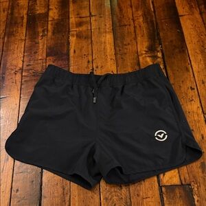 Virus Black Athletic Shorts with Logo